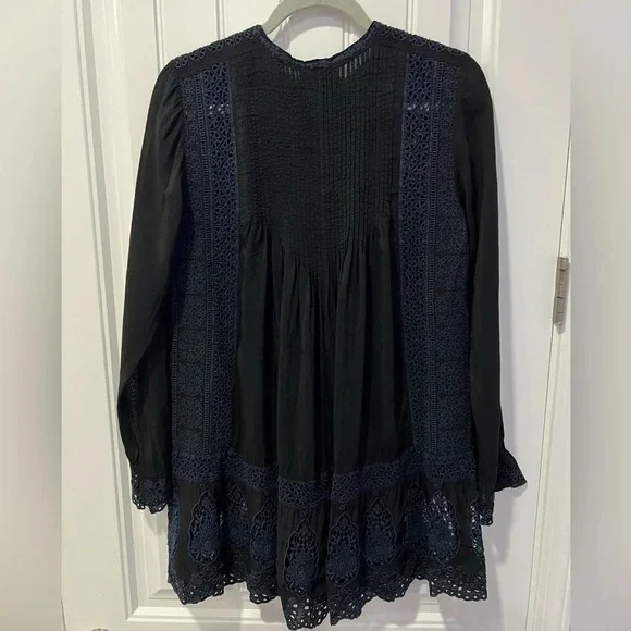 Johnny Was | Embroidered Black and Navy Blouse | Size: XS - Picture 2 of 12